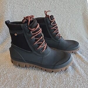 Bogs Mens Arcata Lace Boots US 9 Waterproof Insulated Brown W/orange Laces